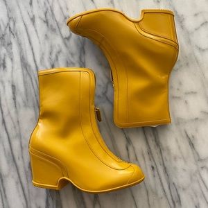 Gucci Yellow Rubber Kurt Ankle Boots